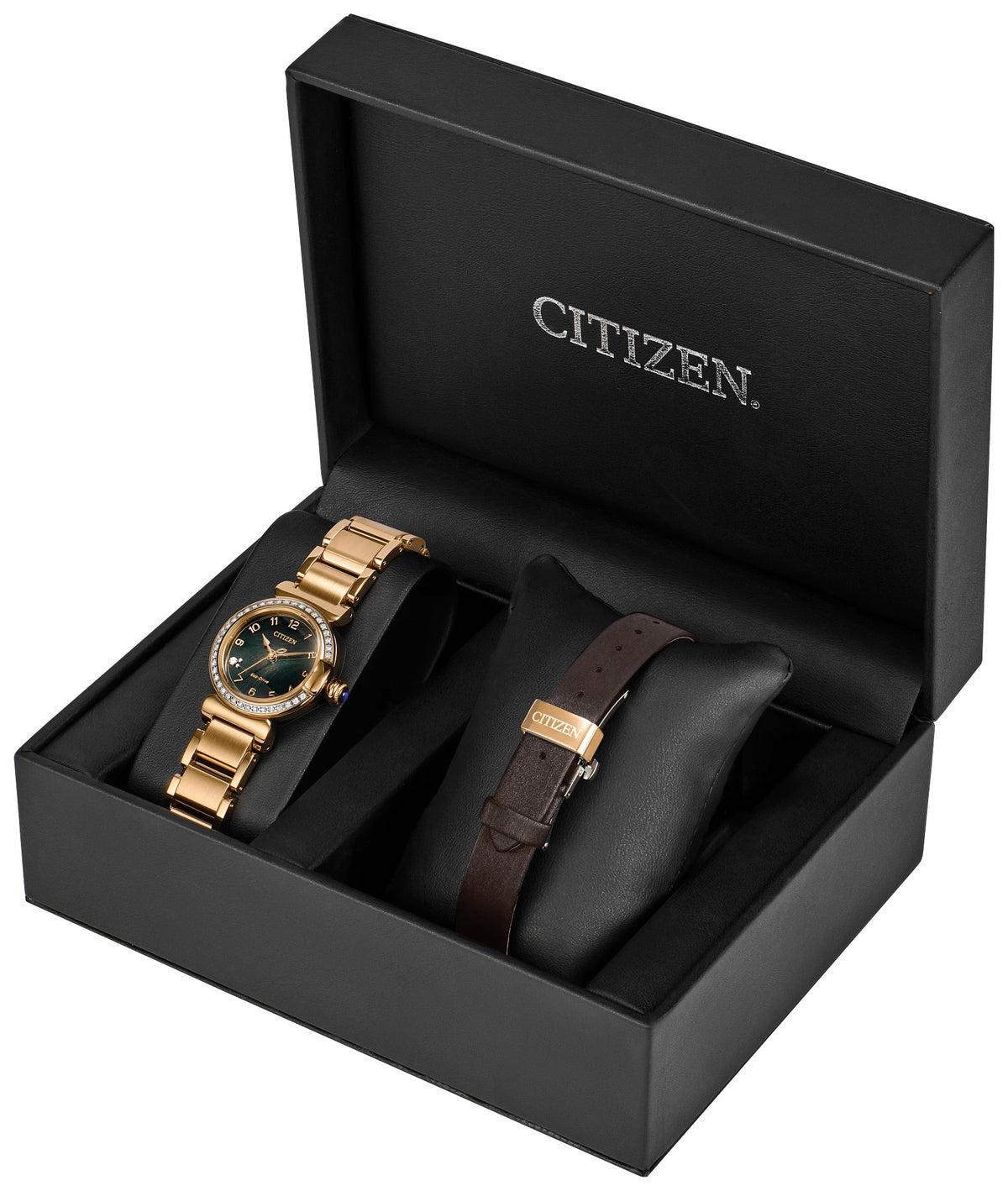 Citizen Citizen L Mae Green Dial Stainless Steel Bracelet EM1123-62X