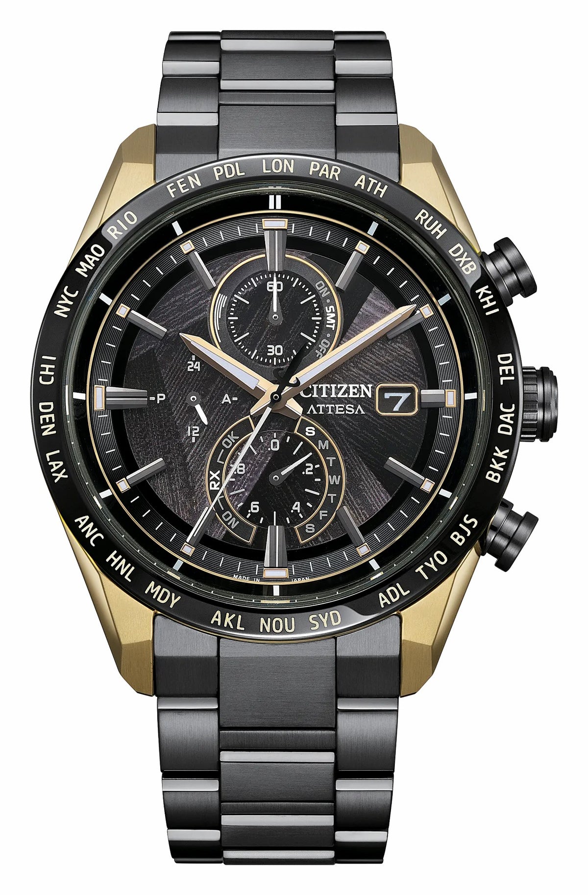 Citizen ATTESA LIGHT in BLACK Black Dial Super Titanium with DLC Coating Bracelet AT8384-58E