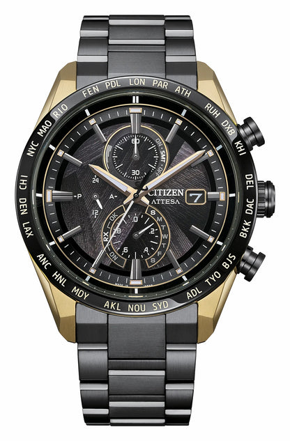Citizen ATTESA LIGHT in BLACK Black Dial Super Titanium with DLC Coating Bracelet AT8384-58E