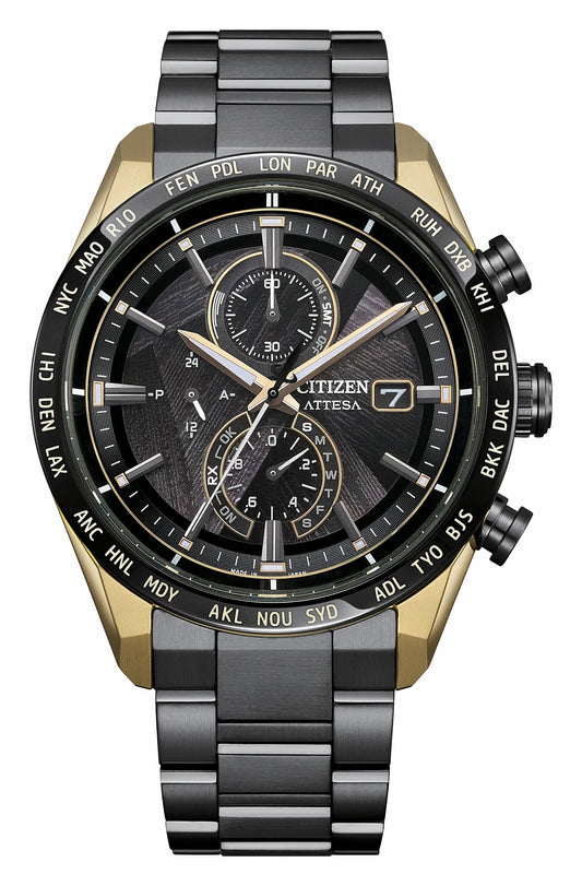 Citizen ATTESA LIGHT in BLACK Black Dial Super Titanium with DLC Coating Bracelet AT8384-58E