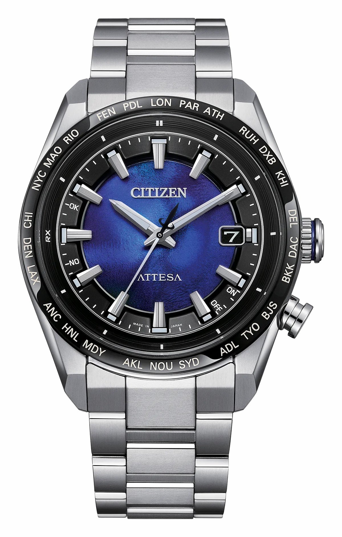 Citizen ATTESA Blue Dial Super Titanium with Duratect Platinum Bracelet CB0288-65L