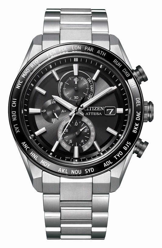 Citizen ATTESA Black Dial Super Titanium with DLC Coating Bracelet AT8295-56E