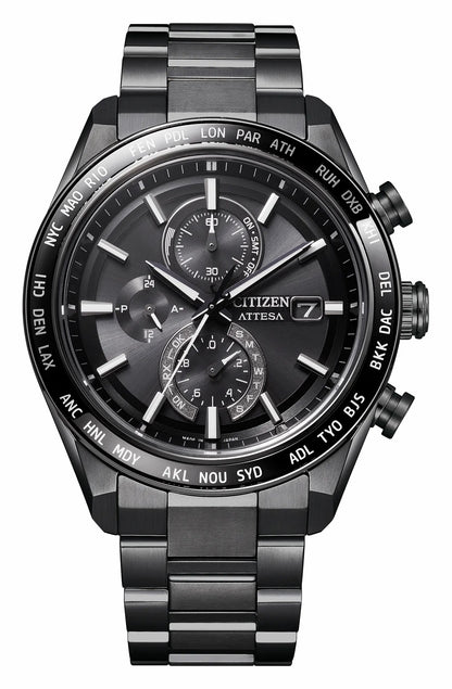 Citizen ATTESA Black Dial Super Titanium with DLC Coating Bracelet AT8294-59E