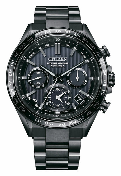 Citizen ATTESA Black Dial Super Titanium with DLC Coating Bracelet CC4055-65E