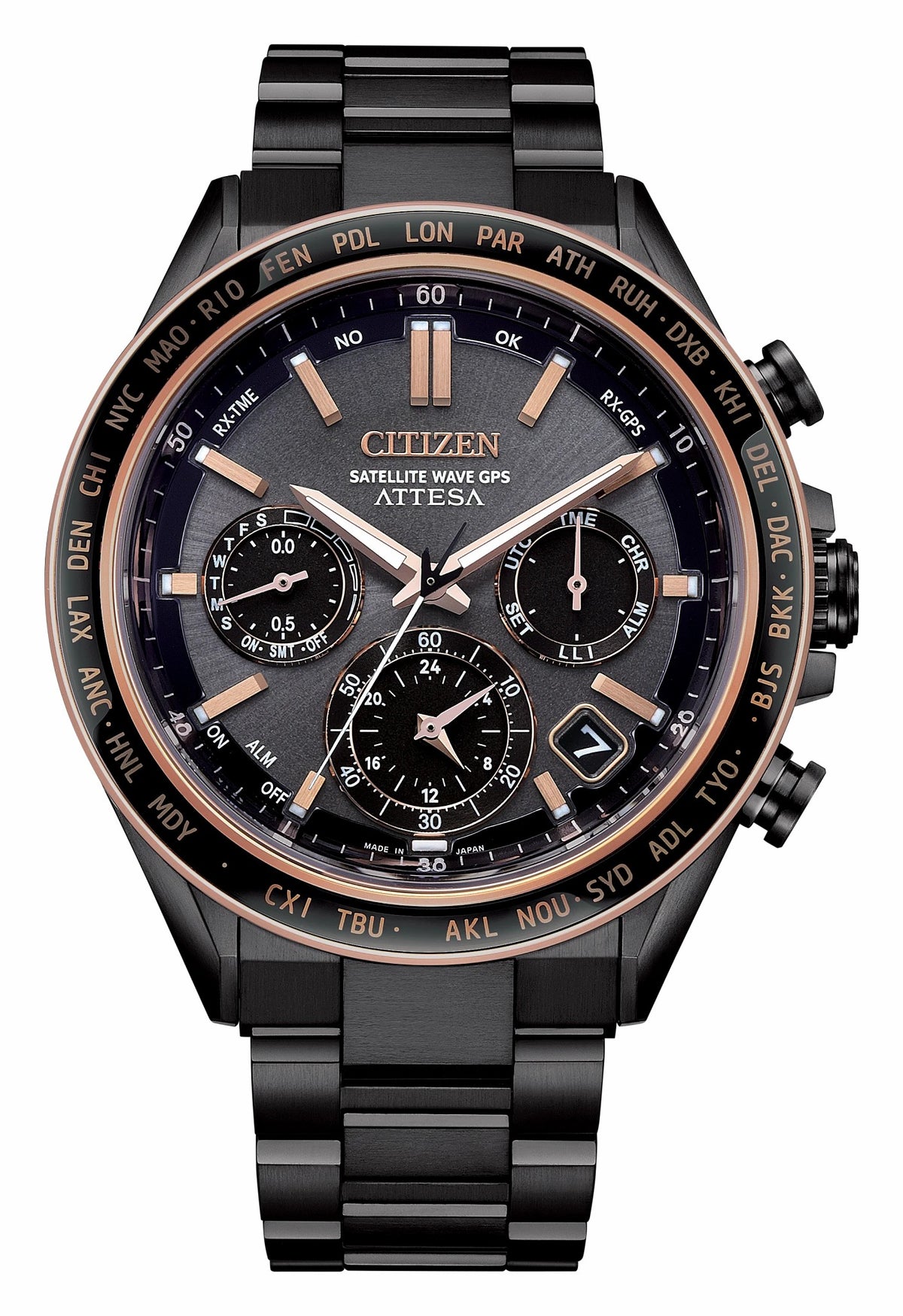 Citizen ATTESA Brown Dial Super Titanium with DLC Coating Bracelet CC4074-61W