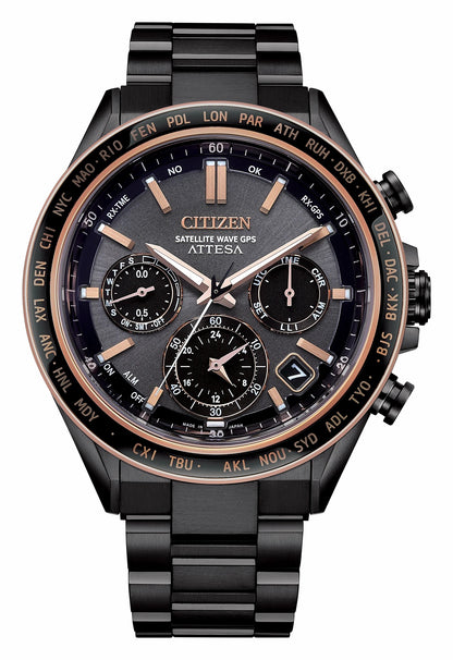 Citizen ATTESA Brown Dial Super Titanium with DLC Coating Bracelet CC4074-61W