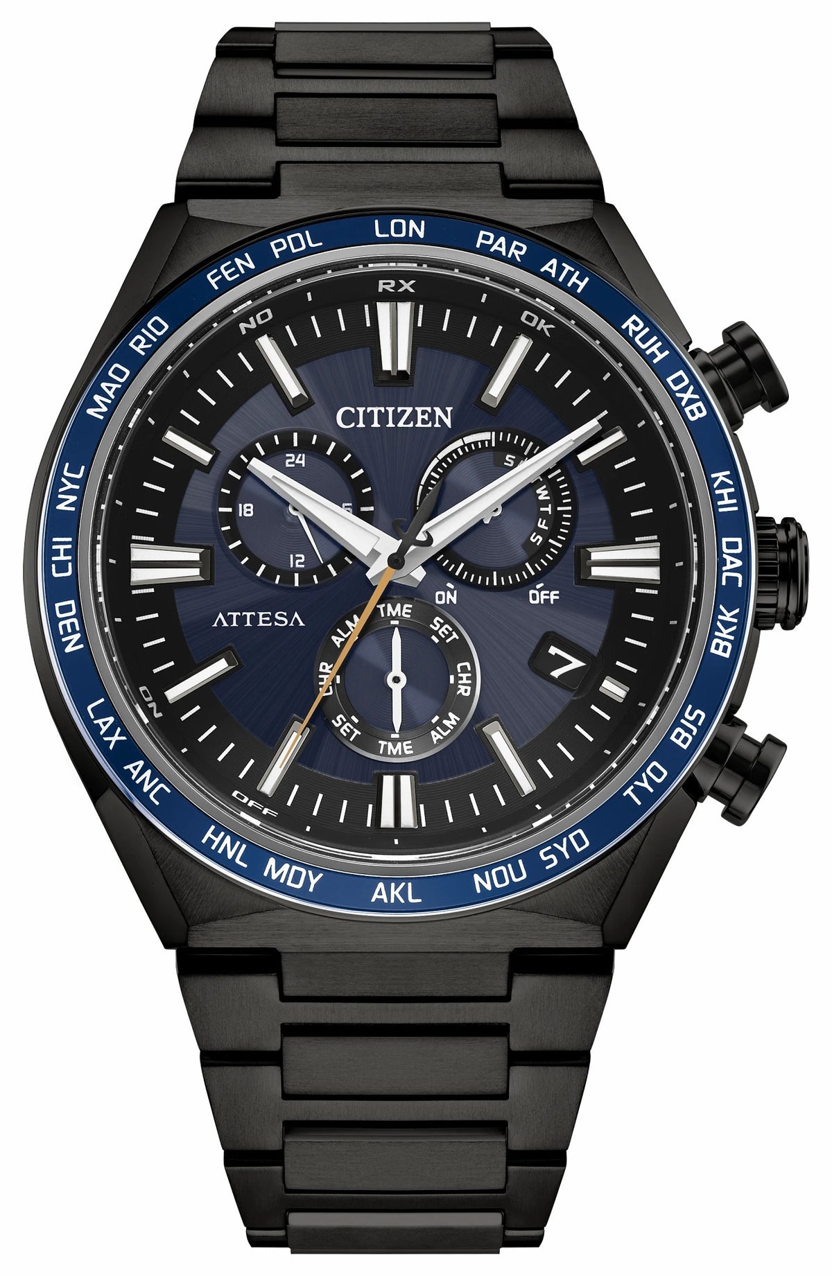 Citizen ATTESA Blue Dial Super Titanium with DLC Coating Bracelet CB5967-66L
