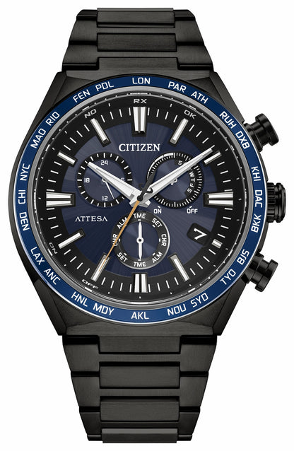 Citizen ATTESA Blue Dial Super Titanium with DLC Coating Bracelet CB5967-66L