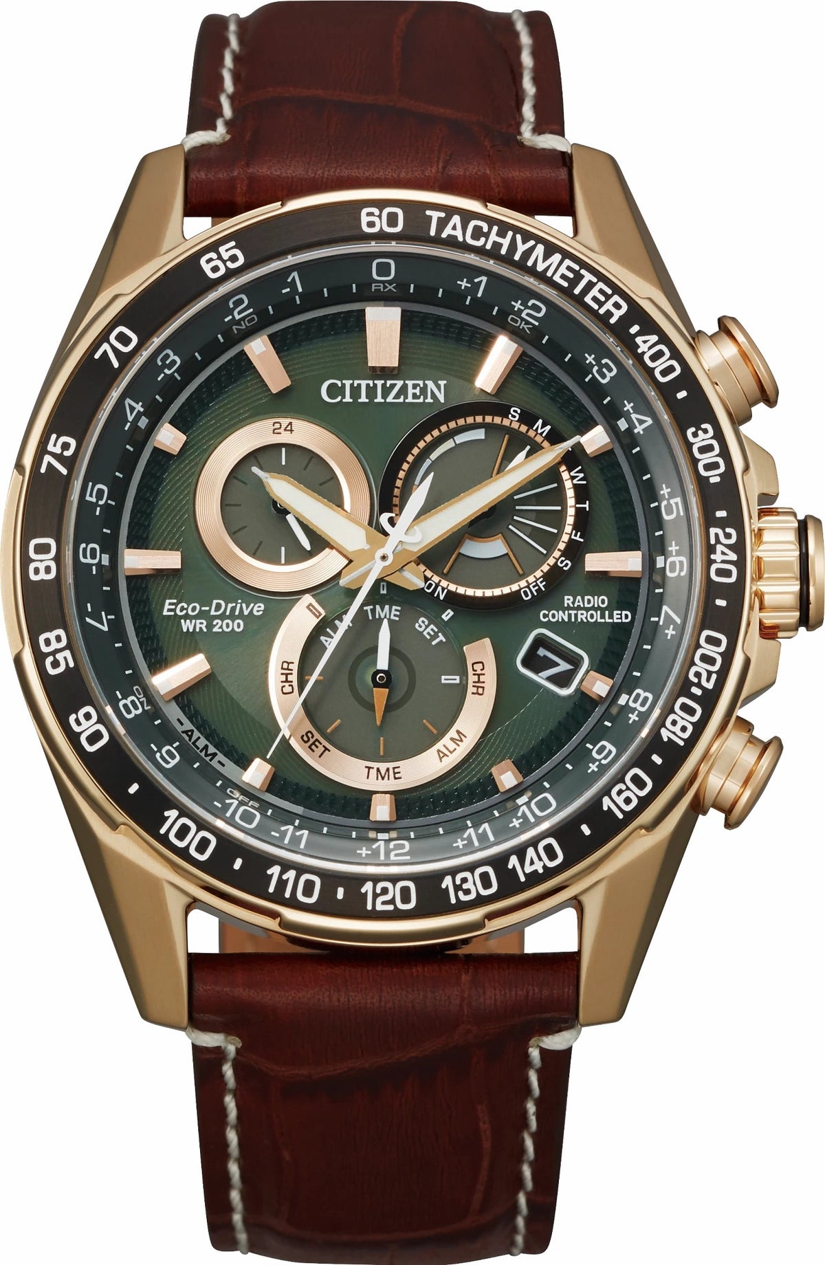Citizen PCAT Green Dial Leather Strap CB5919-00X