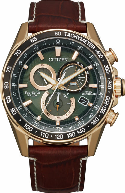 Citizen PCAT Green Dial Leather Strap CB5919-00X