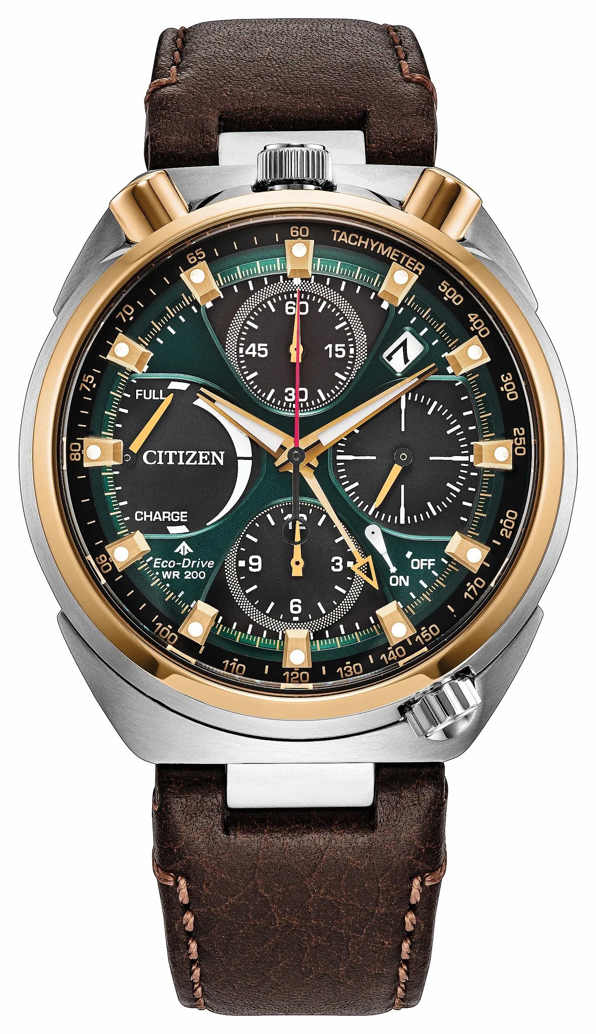 Citizen Promaster Tsuno Chrono Racer Green Dial Leather Strap AV0104-06W