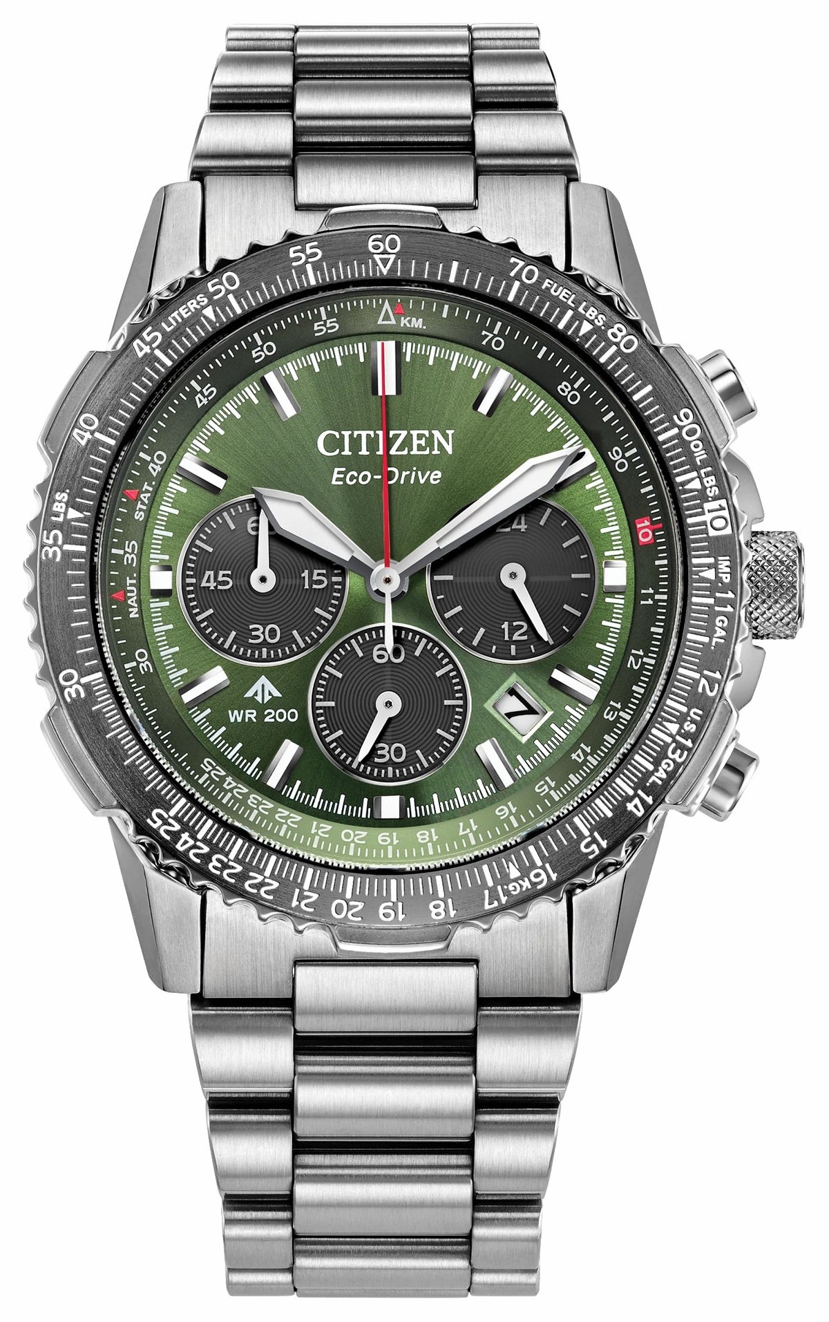 Citizen Promaster Navihawk Green Dial Stainless Steel Bracelet CA4664-60W