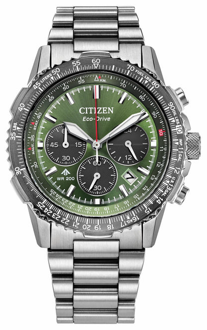 Citizen Promaster Navihawk Green Dial Stainless Steel Bracelet CA4664-60W