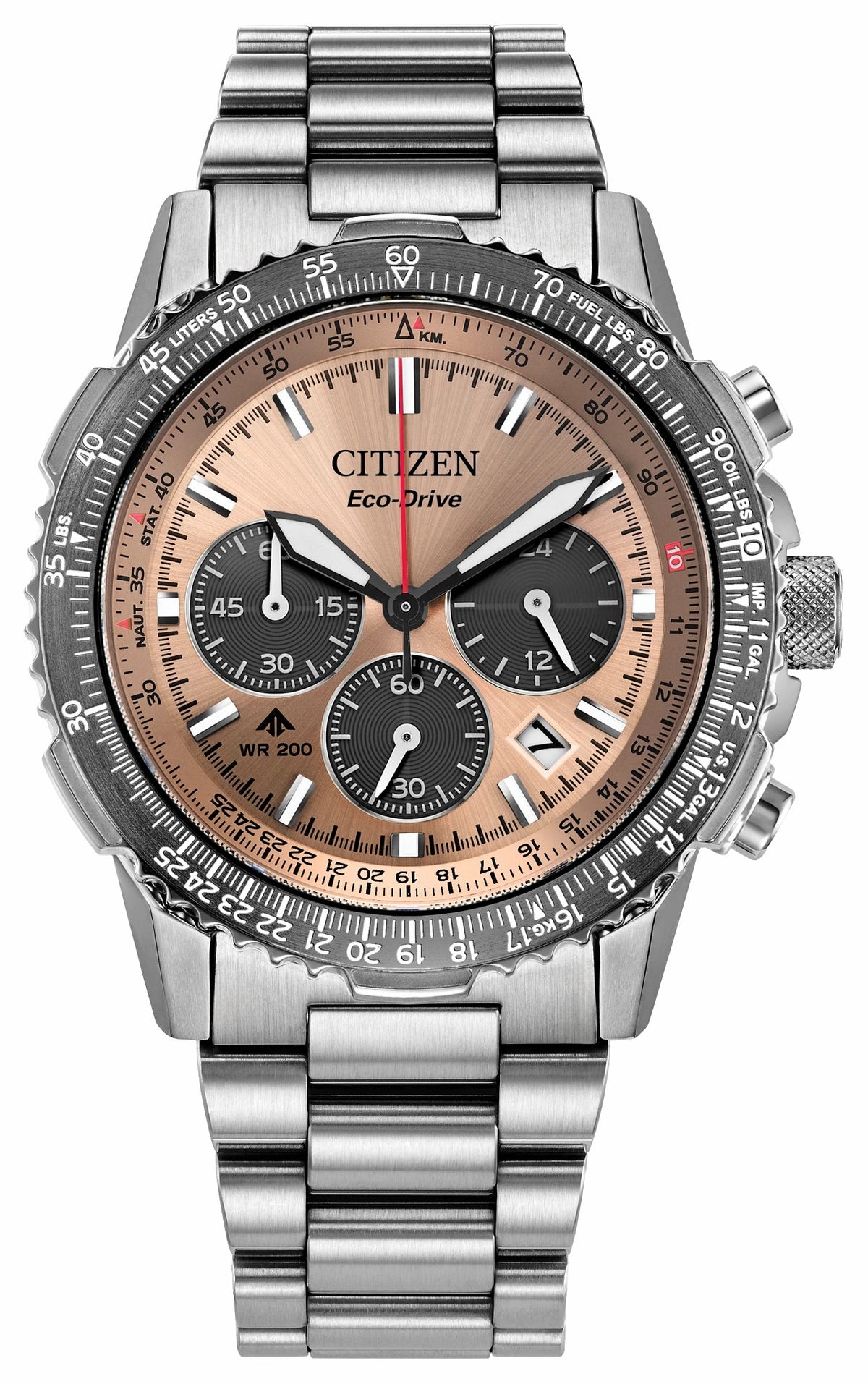 Citizen Promaster Navihawk Salmon Dial Stainless Steel Bracelet CA4664-60X