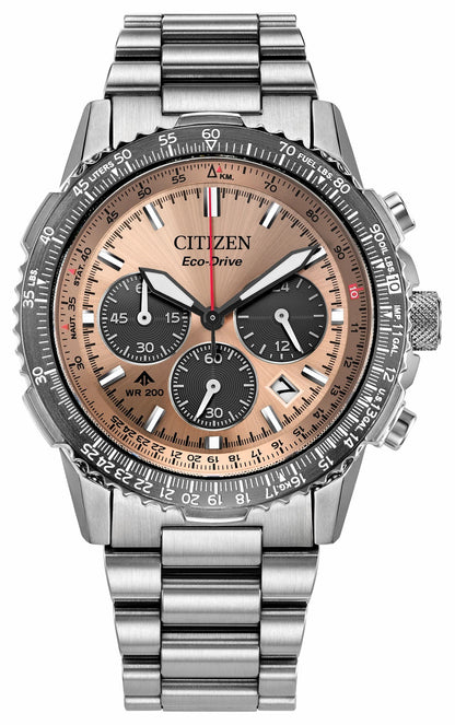Citizen Promaster Navihawk Salmon Dial Stainless Steel Bracelet CA4664-60X