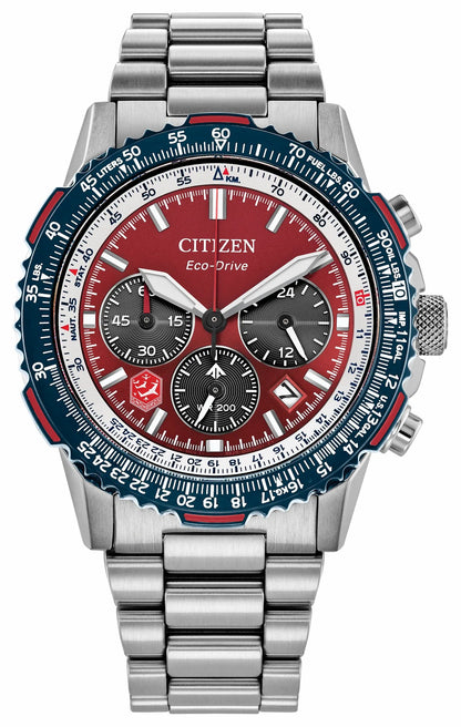 Citizen Promaster Navihawk Red Dial Stainless Steel Bracelet CA4668-51X