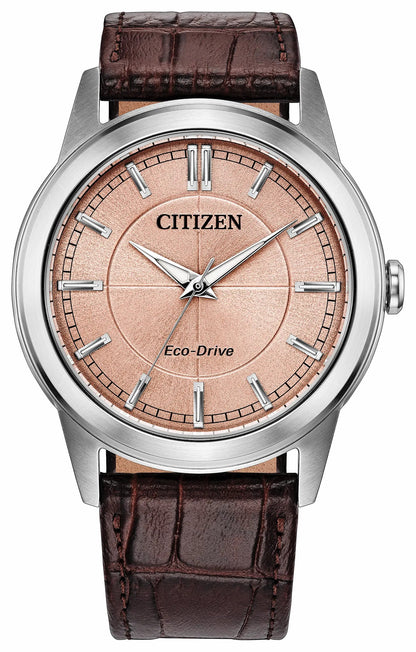 Citizen Rolan Salmon Dial Leather Strap AW2110-14Z