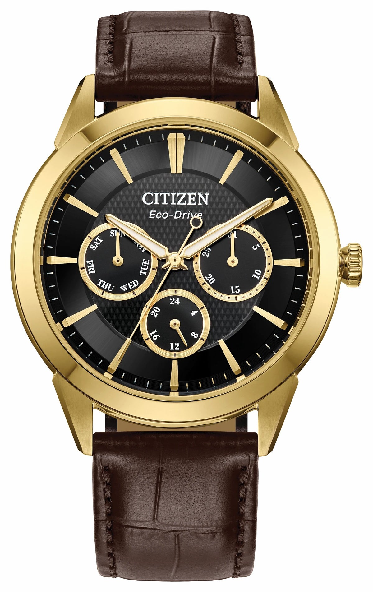 Citizen Rolan Black Dial Leather Strap BU2112-06E