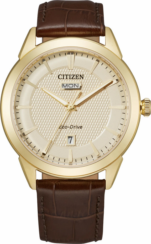 Citizen Rolan Champagne Dial Leather Strap AW0092-07Q