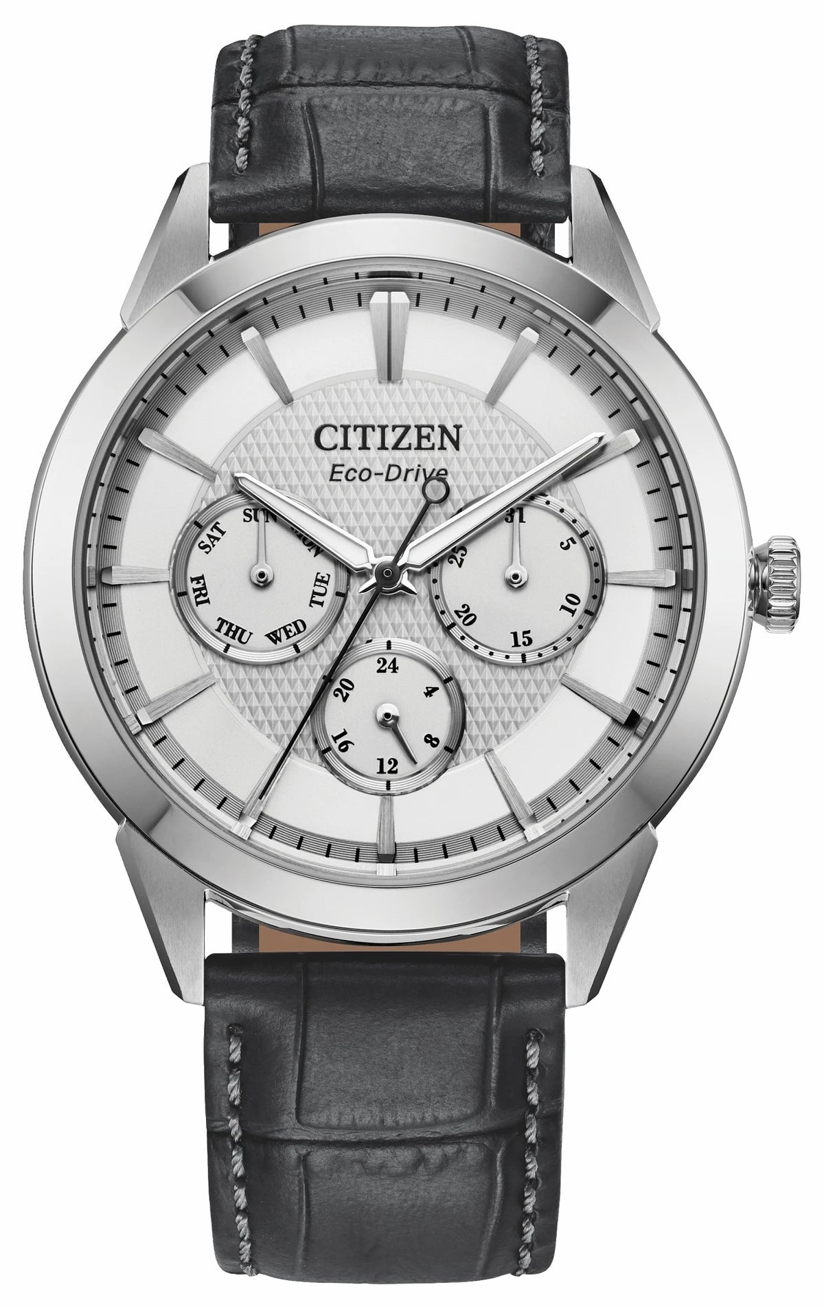 Citizen Rolan Silver-Tone Dial Leather Strap BU2110-01A