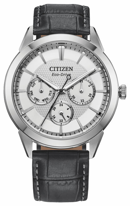 Citizen Rolan Silver-Tone Dial Leather Strap BU2110-01A
