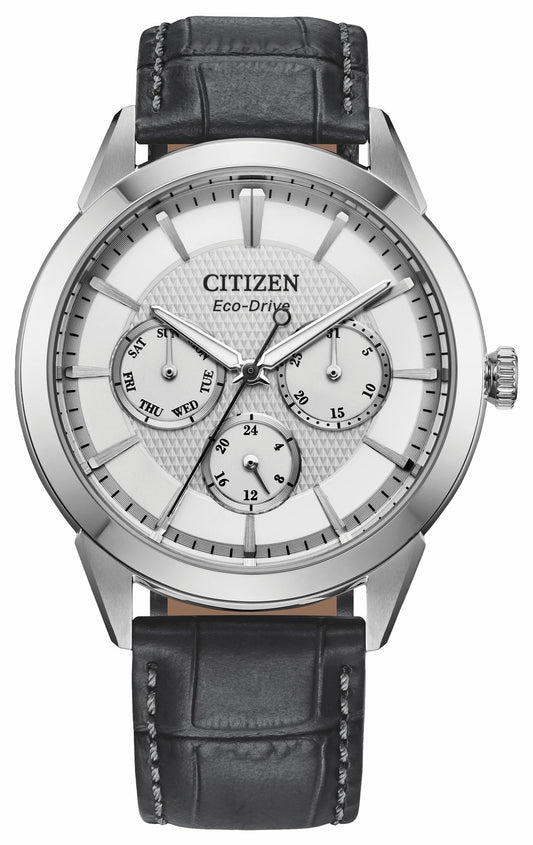 Citizen Rolan Silver-Tone Dial Leather Strap BU2110-01A