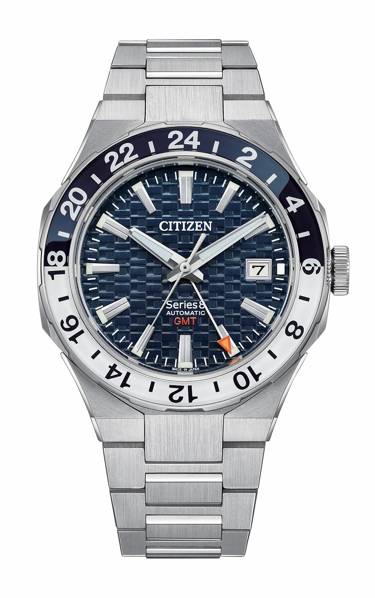 Citizen Series8 880 GMT Navy Dial Stainless Steel Bracelet NB6034-58L