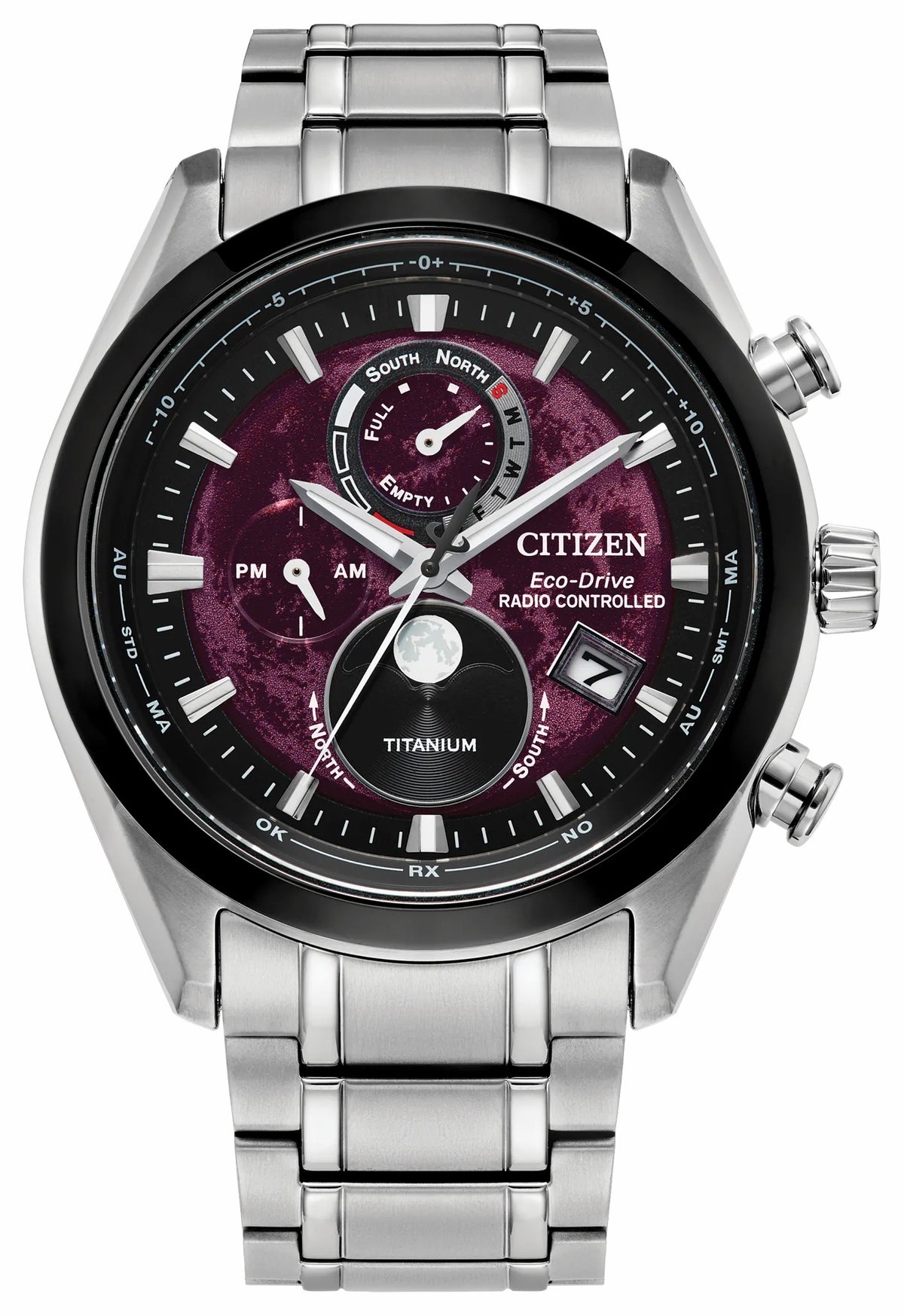 Citizen Tsuki-yomi A-T Red Dial Super Titanium Bracelet BY1018-55X