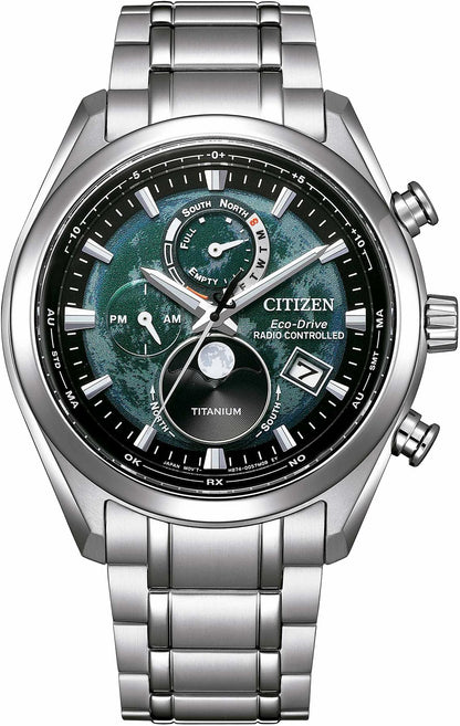 Citizen Tsuki-yomi A-T Green Dial Super Titanium Bracelet BY1010-57X