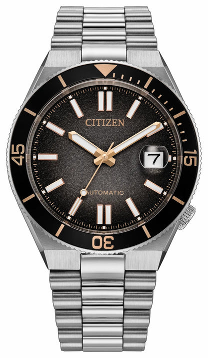 Citizen TSUYOSA Shore "Time Slip" Black Dial Stainless Steel Bracelet NJ0238-57E
