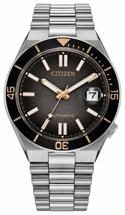 Citizen TSUYOSA Shore "Time Slip" Black Dial Stainless Steel Bracelet NJ0238-57E