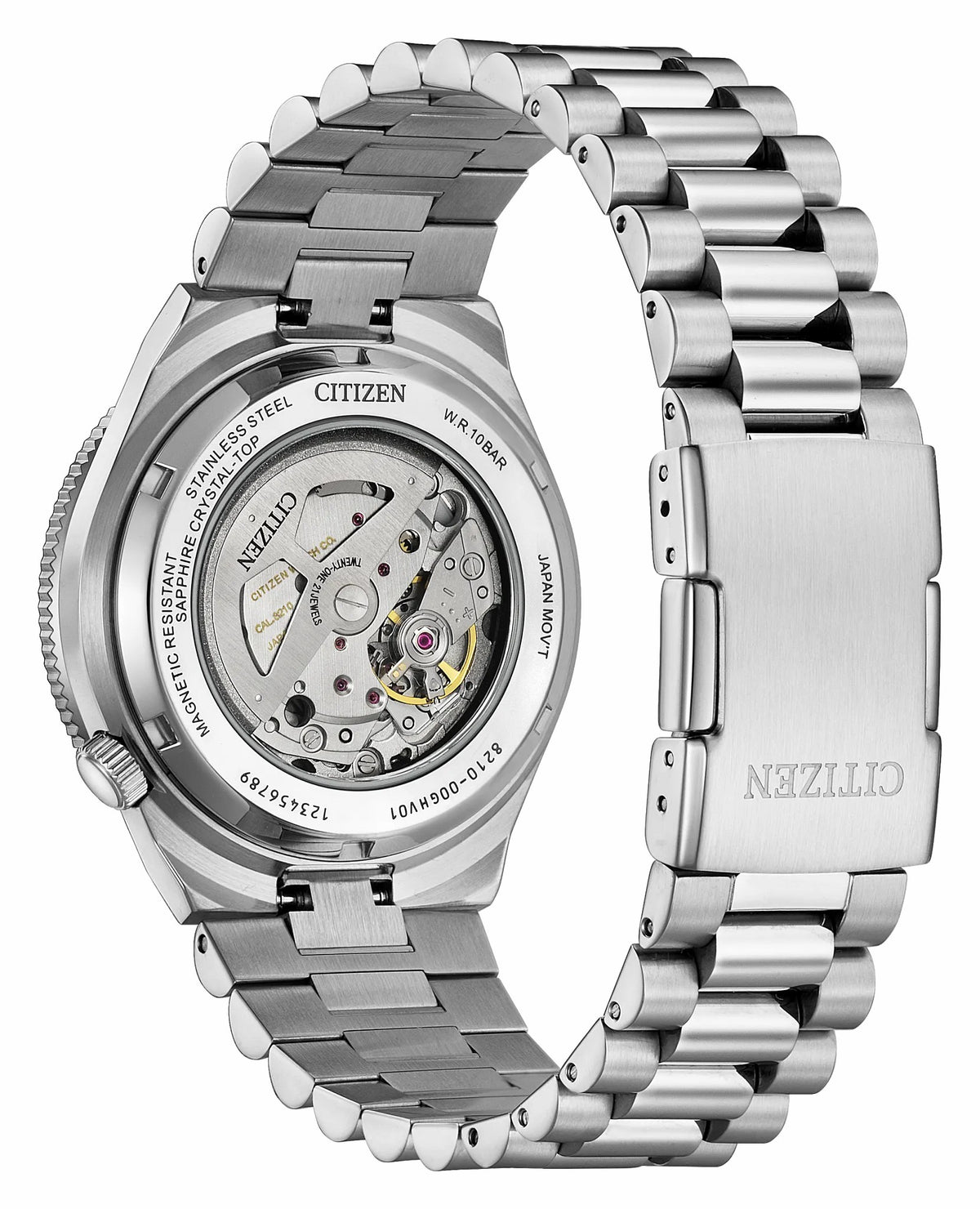 Citizen TSUYOSA Shore "Time Slip" Black Dial Stainless Steel Bracelet NJ0238-57E