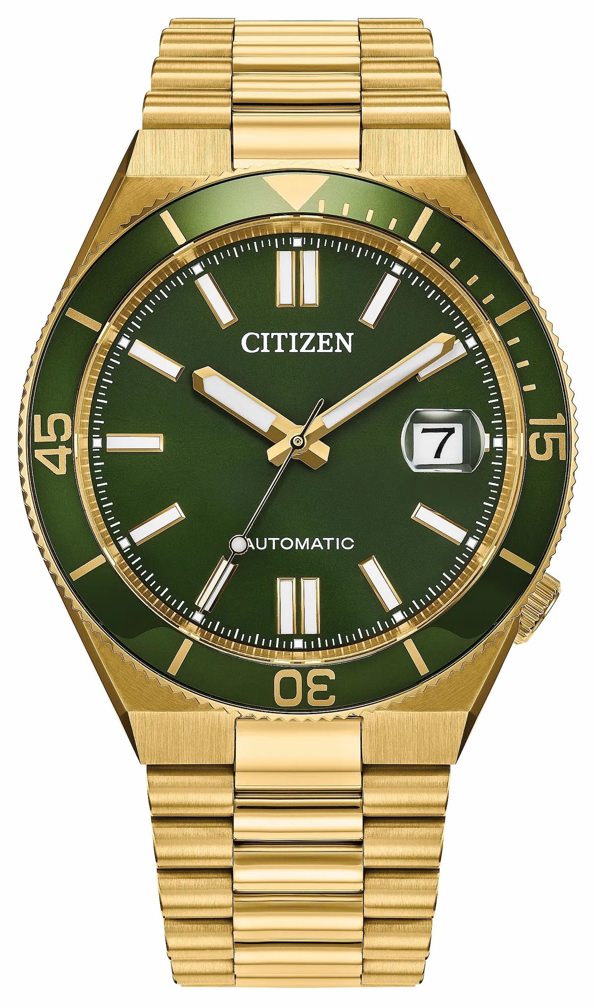 Citizen TSUYOSA Shore Green Dial Stainless Steel Bracelet NJ0232-53X