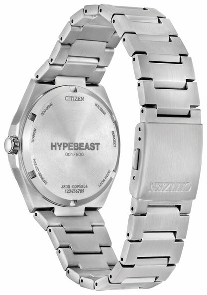 Citizen Zenshin Three-hand x Hypebeast Silver-Tone Dial Super Titanium with Duratect Platinum Bracelet AW0138-59A