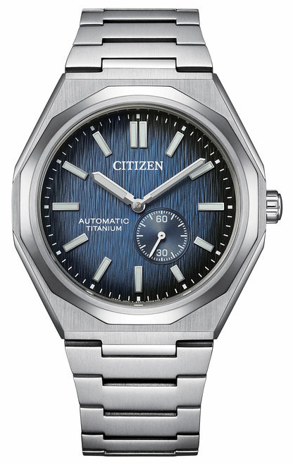 Citizen Zenshin 60 Mechanical Blue Dial Super Titanium Bracelet NK5020-58M