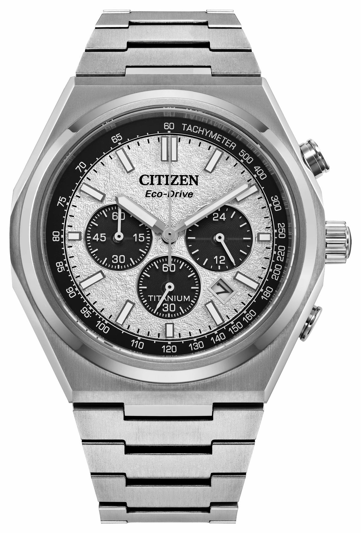 Citizen Zenshin Chrono Silver-Tone Dial Super Titanium Bracelet CA4610-85A