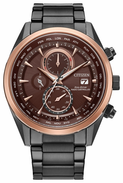 Citizen Sport Luxury Red Dial Stainless Steel Bracelet AT8267-51X