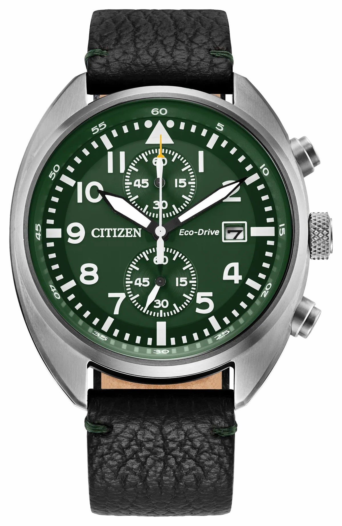 Citizen Sport Casual Green Dial Leather Strap CA7041-07X