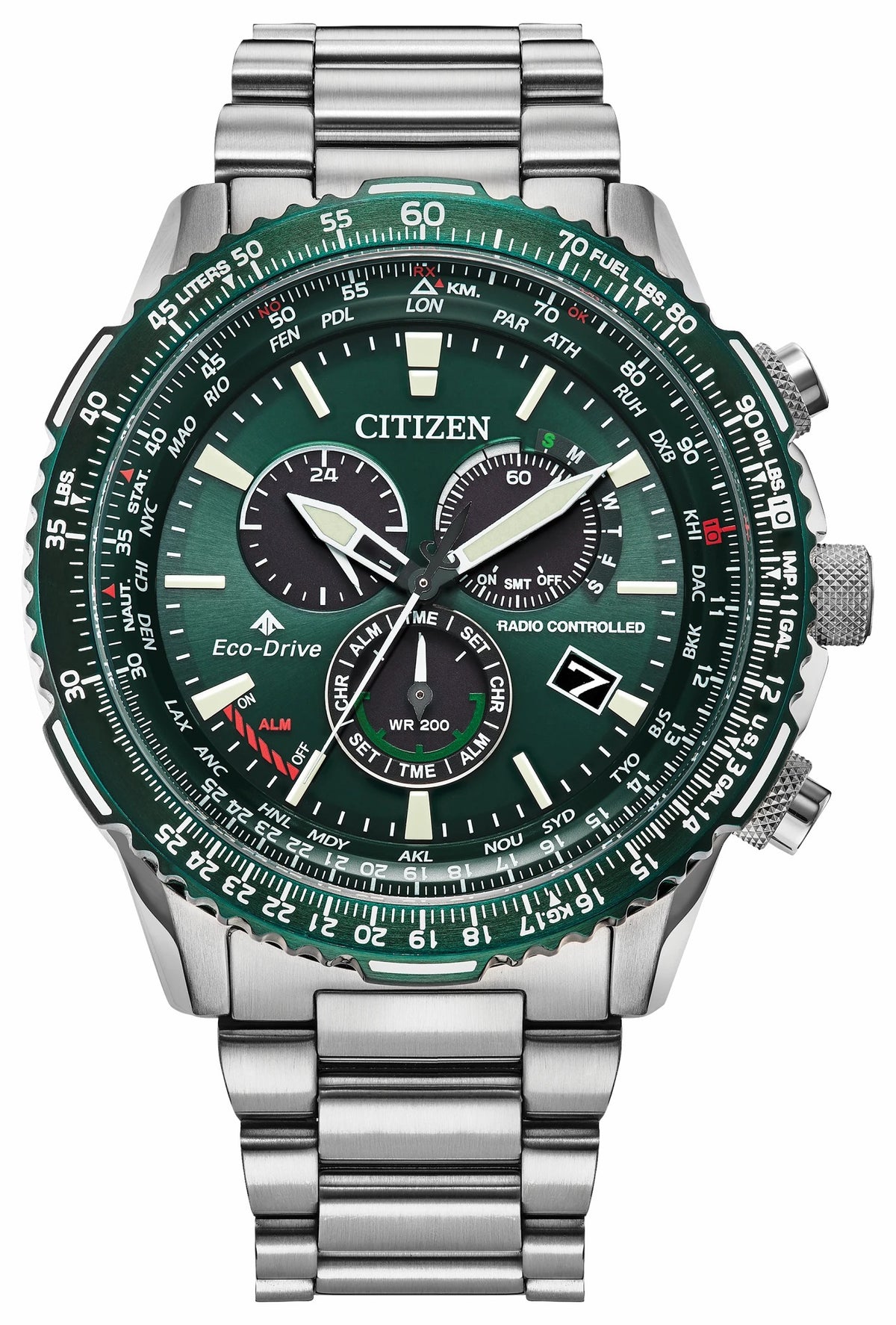 Citizen Promaster Air A-T Green Dial Stainless Steel Bracelet CB5004-59W