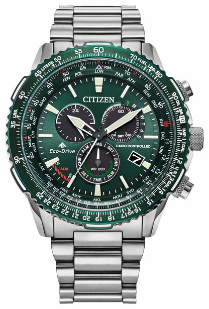 Citizen Promaster Air A-T Green Dial Stainless Steel Bracelet CB5004-59W