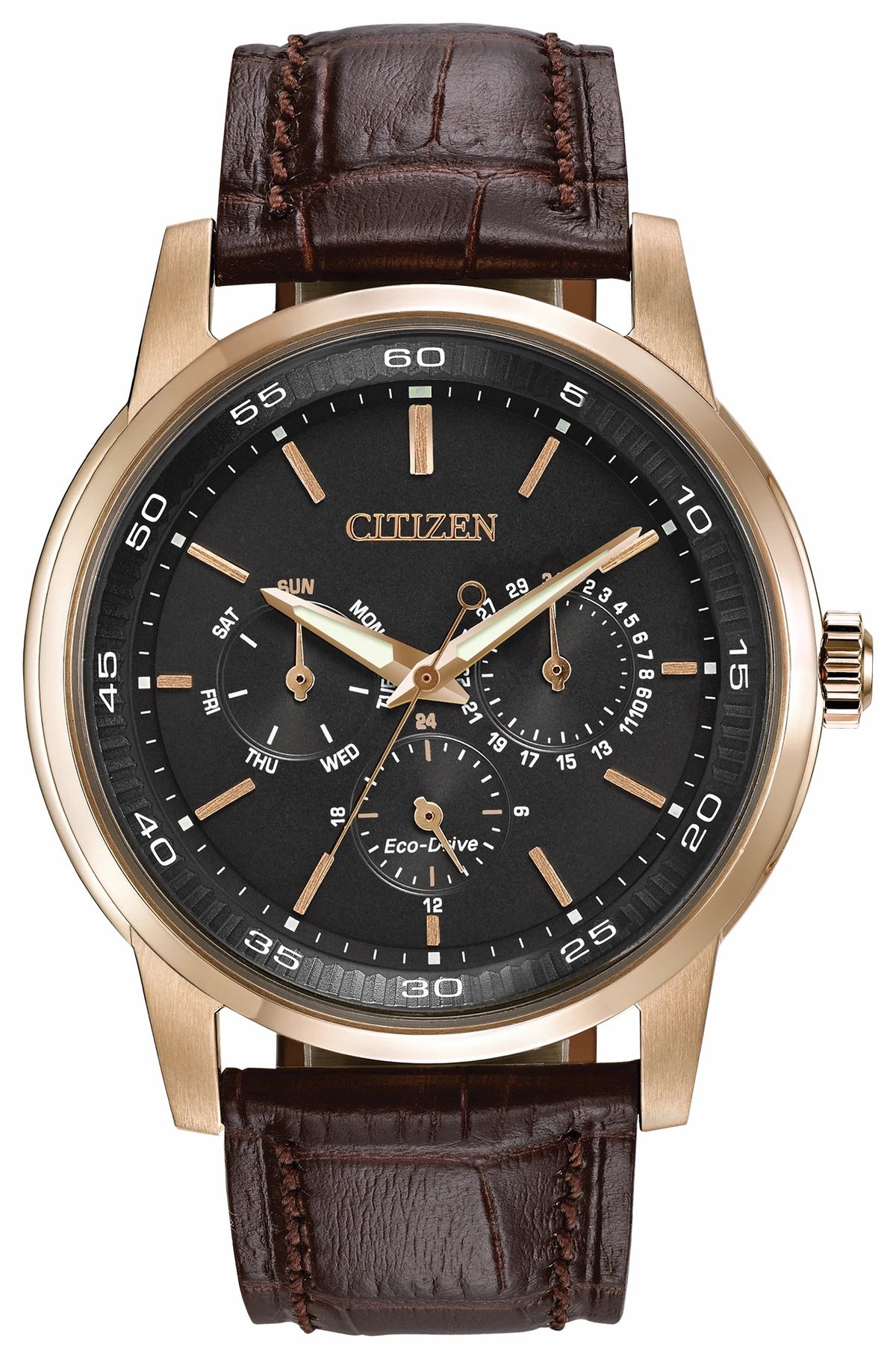 Citizen Corso - Men's Eco-Drive BU2013-08E Rose Gold Leather Watch