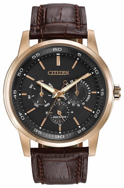 Citizen Corso - Men's Eco-Drive BU2013-08E Rose Gold Leather Watch