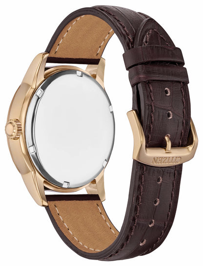 Citizen Corso - Men's Eco-Drive BU2013-08E Rose Gold Leather Watch
