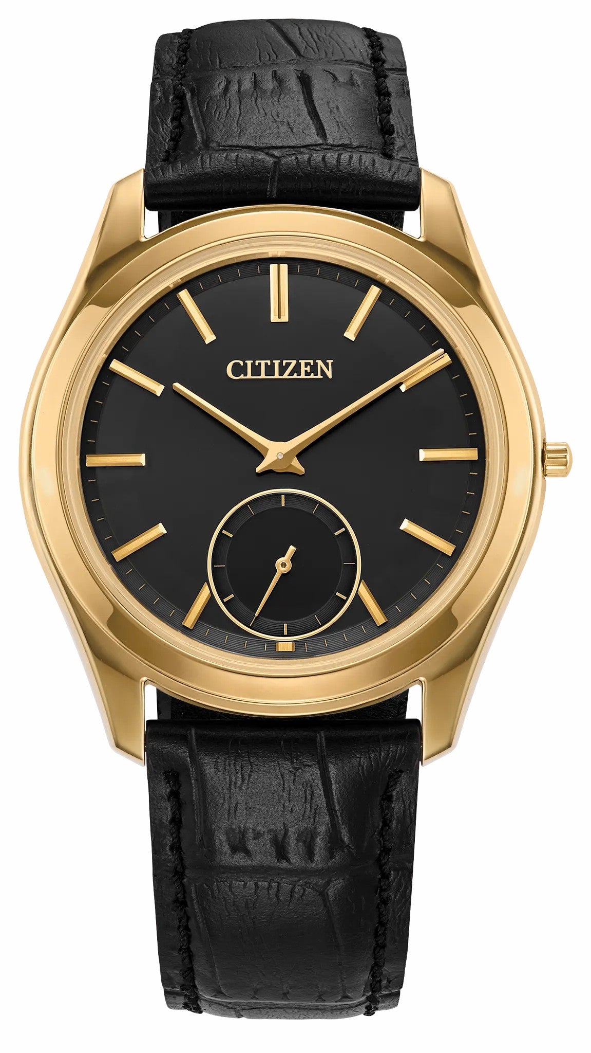 Citizen Eco-Drive One Black Dial Crocodile Strap AQ5022-02E