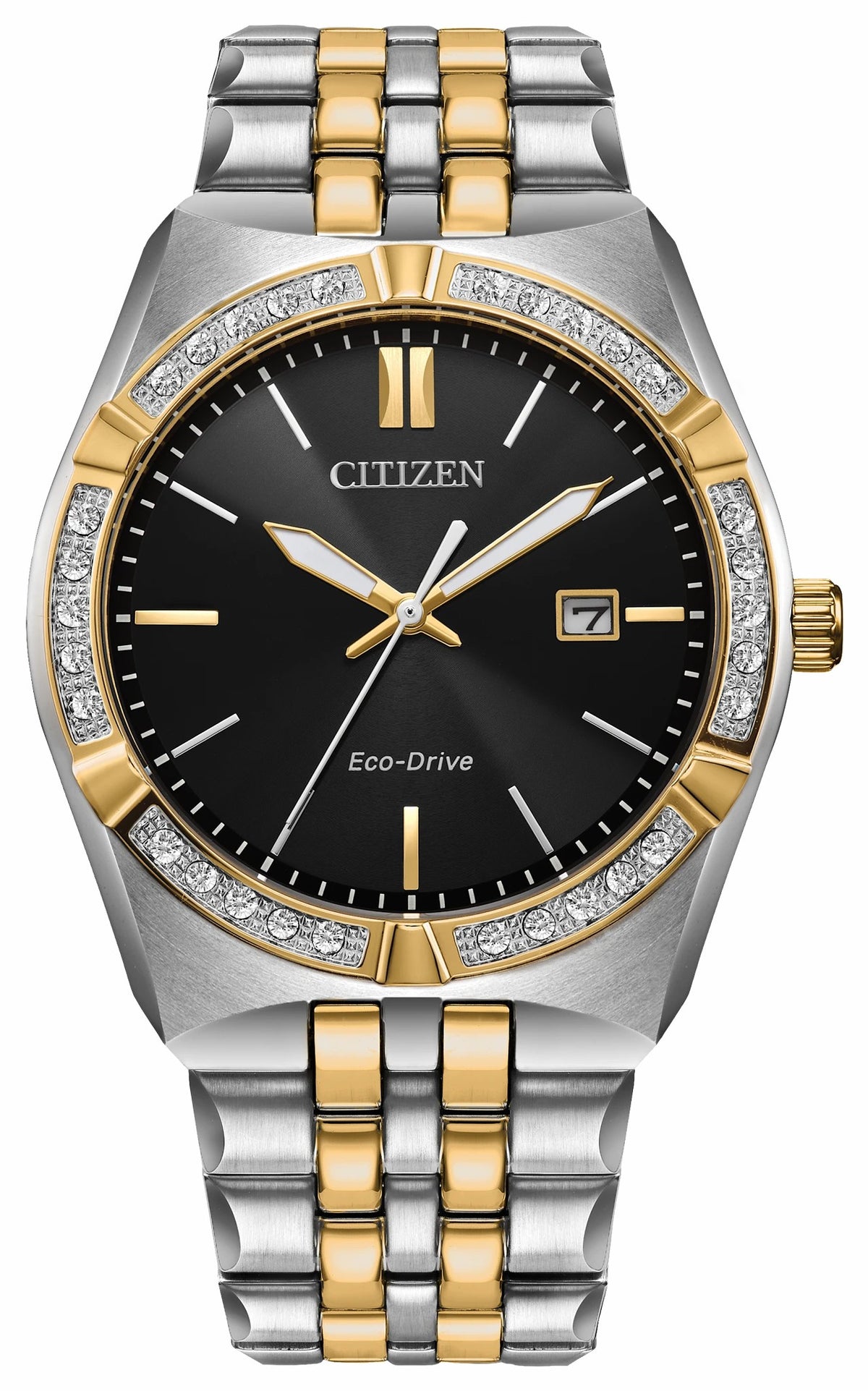 Citizen Corso Diamond Black Dial Stainless Steel Bracelet BM7644-51E