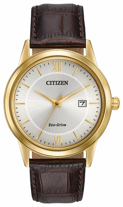 Citizen Corso - Men's Eco-Drive AW1232-04A Dark Brown Strap Watch