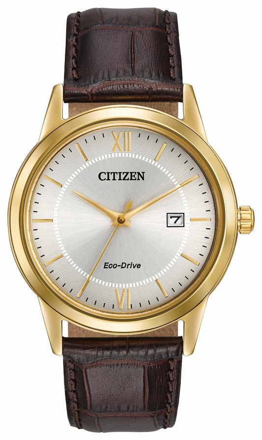 Citizen Corso - Men's Eco-Drive AW1232-04A Dark Brown Strap Watch