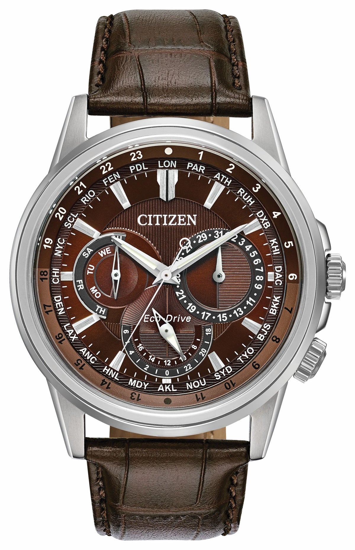 Citizen Calendrier - Men's Eco-Drive BU2020-29X Brown Leather Watch