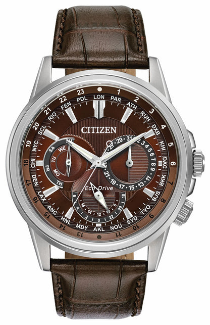 Citizen Calendrier - Men's Eco-Drive BU2020-29X Brown Leather Watch
