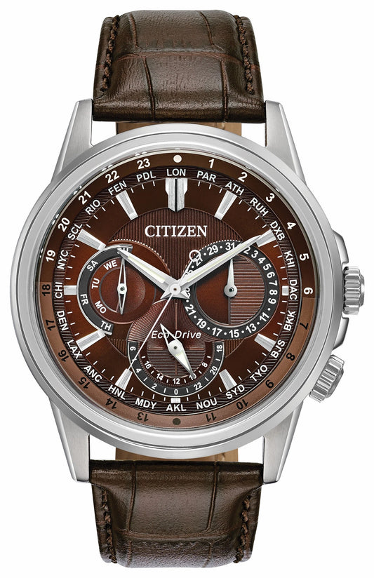Citizen Calendrier - Men's Eco-Drive BU2020-29X Brown Leather Watch